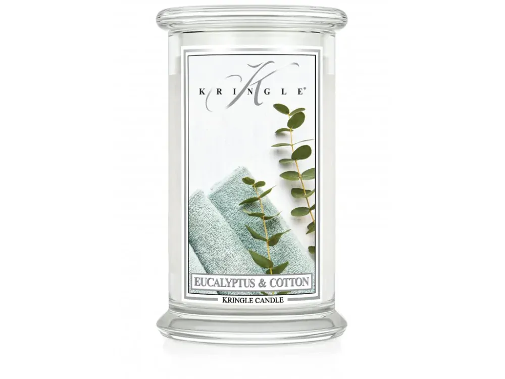 Kringle Candle, vonná svíčka Eucalyptus & Cotton 624 g