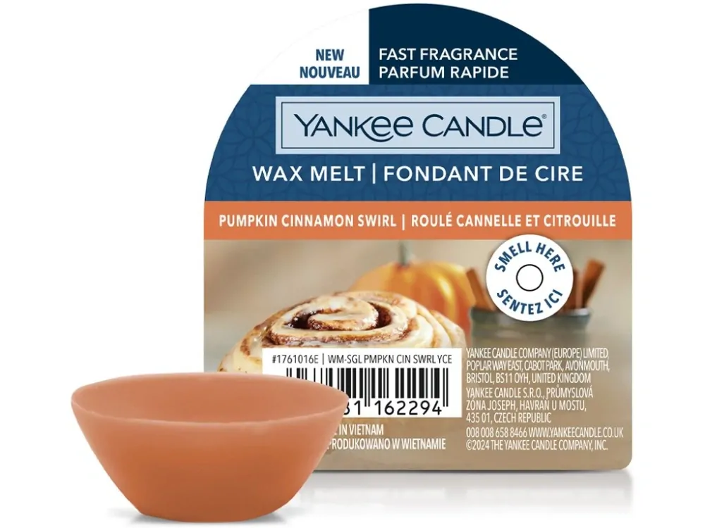 Yankee Candle vonný vosk Pumpkin Cinnamon Swirl (Dýňový skořicový šnek) 22 g