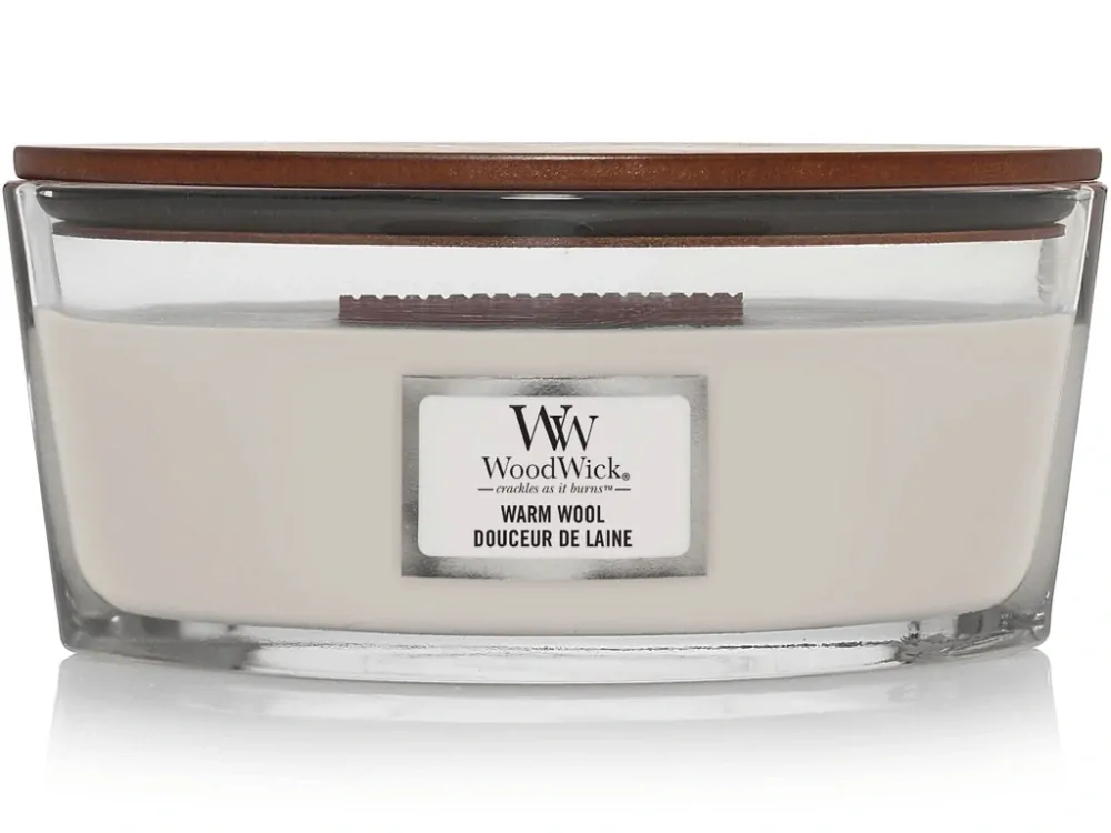 WoodWick svíčka loď Warm Wool (Hřejivá vlna) 453 g