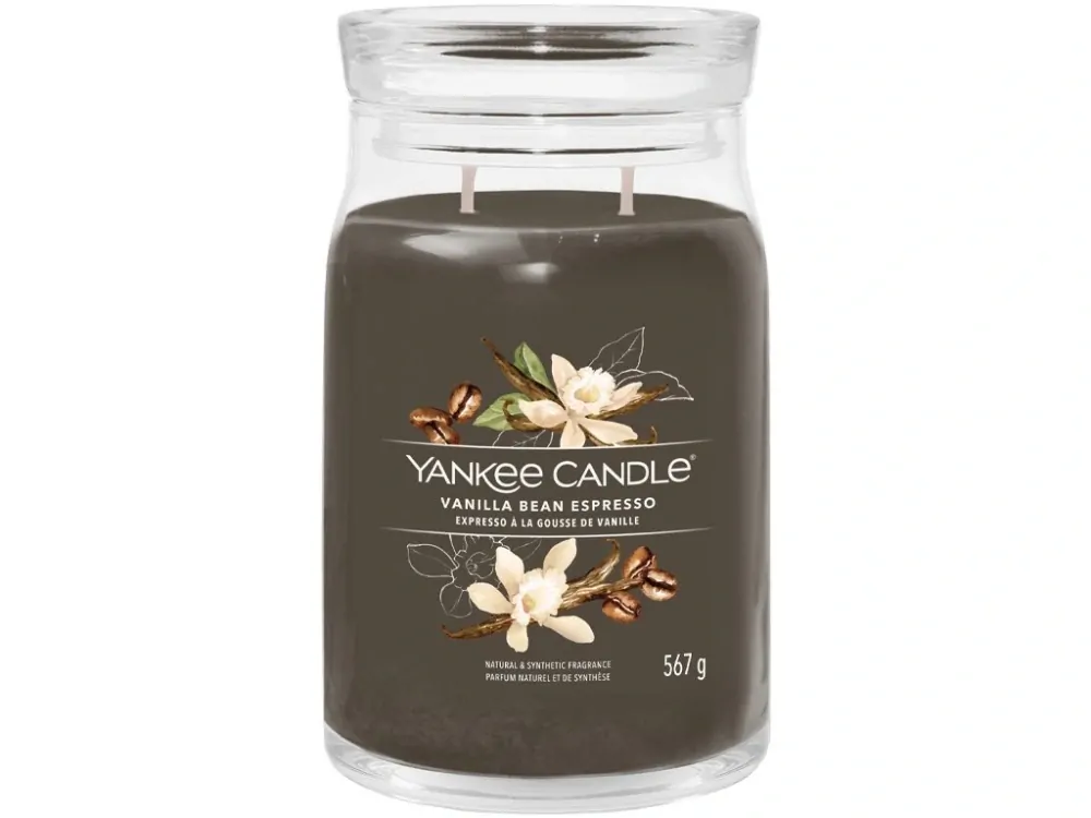 Yankee candle, vonná svíčka Signature Vanilla Bean Espresso (Espresso s vanilkovým luskem) 567 g
