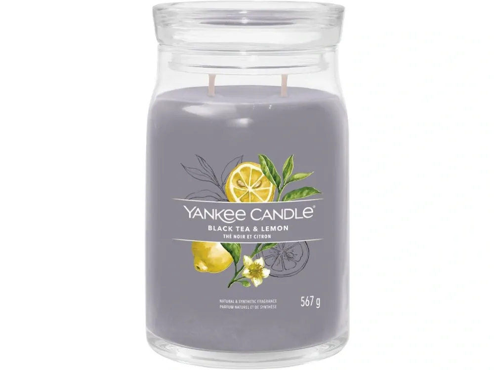 Yankee candle, vonná svíčka Signature Black Tea & Lemon (Černý čaj s citrónem) 567 g