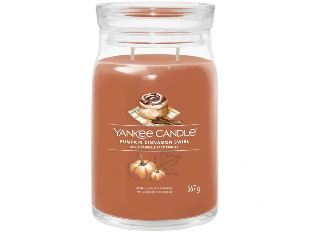 Yankee candle, vonná svíčka Signature Pumpkin Cinnamon Swirl (Dýňový skořicový šnek) 567 g