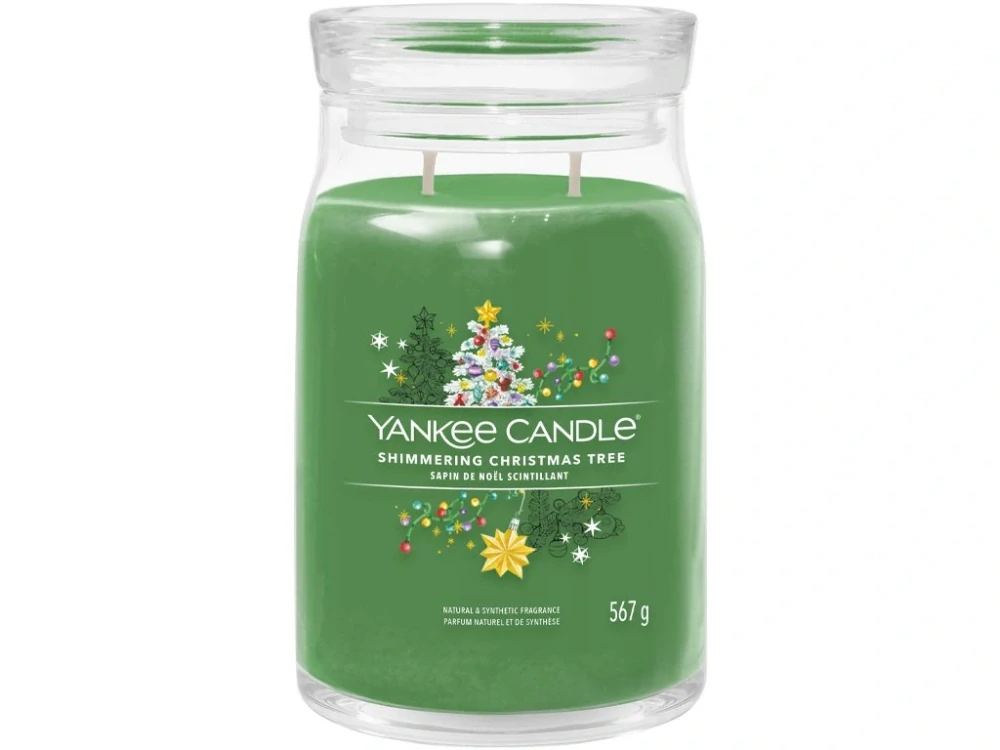 Yankee candle, vonná svíčka Signature Shimmering Christmas Tree (Rozzářený vánoční stromek) 567 g
