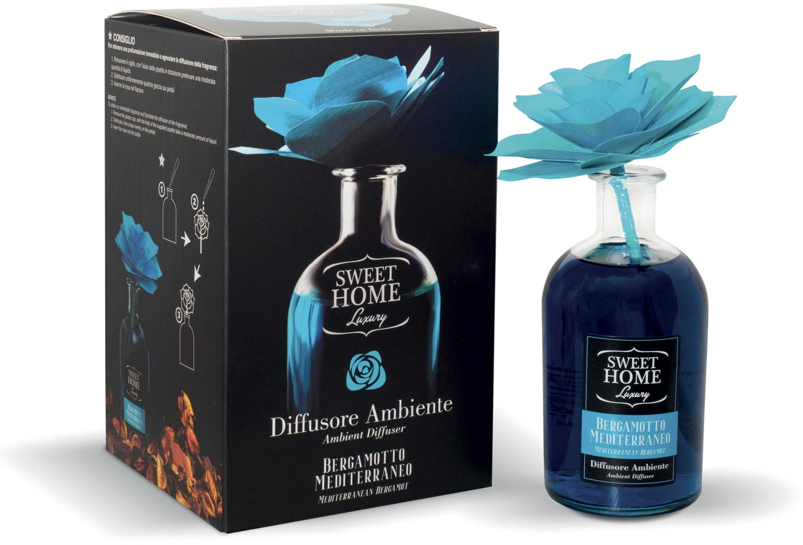 Sweet Home Collection – difuzér s vonící dřevěnou květinou Středomořský bergamot 250 ml