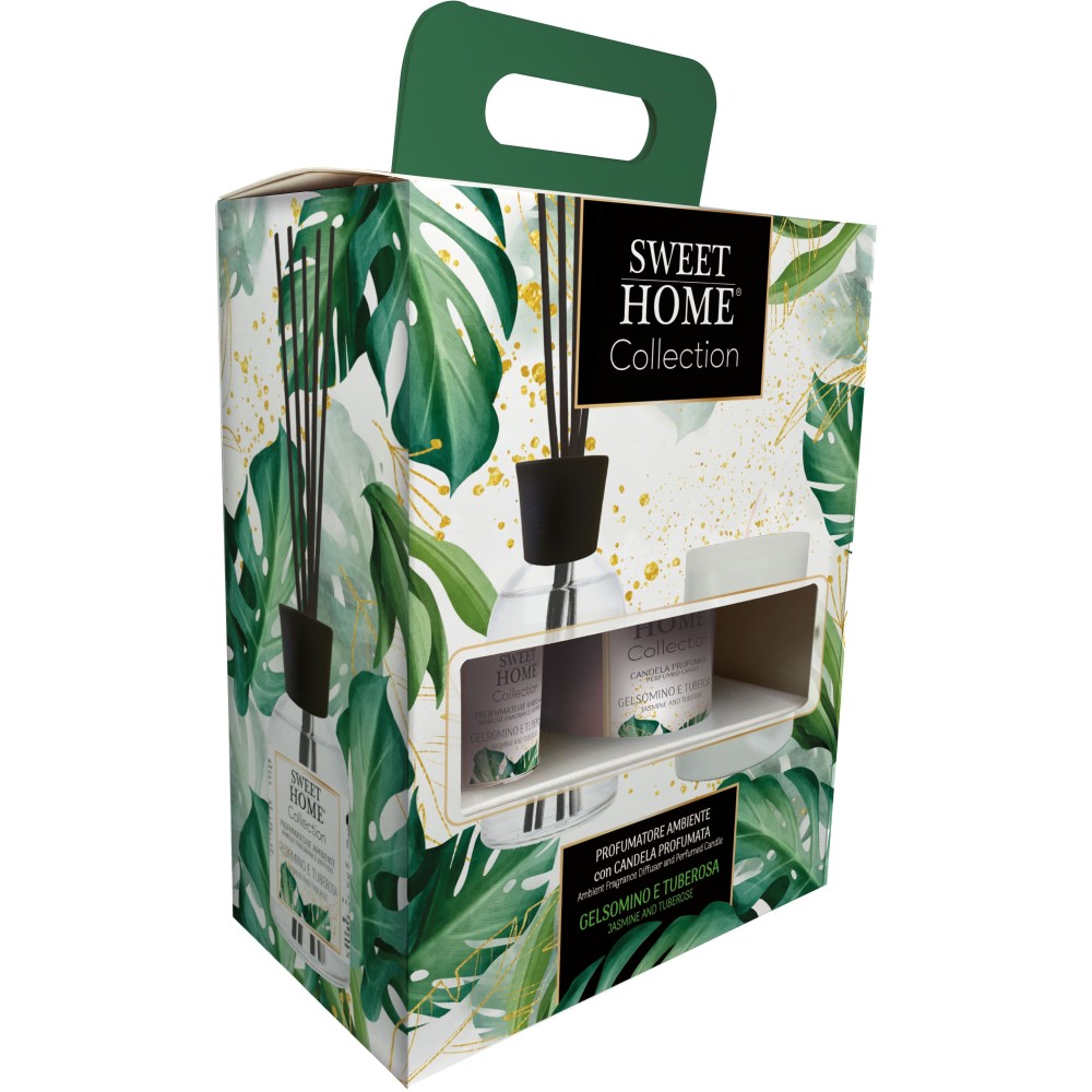 Sweet Home Collection dárková sada Jasmín a tuberóza difuzér 100 ml + svíčka 110 g