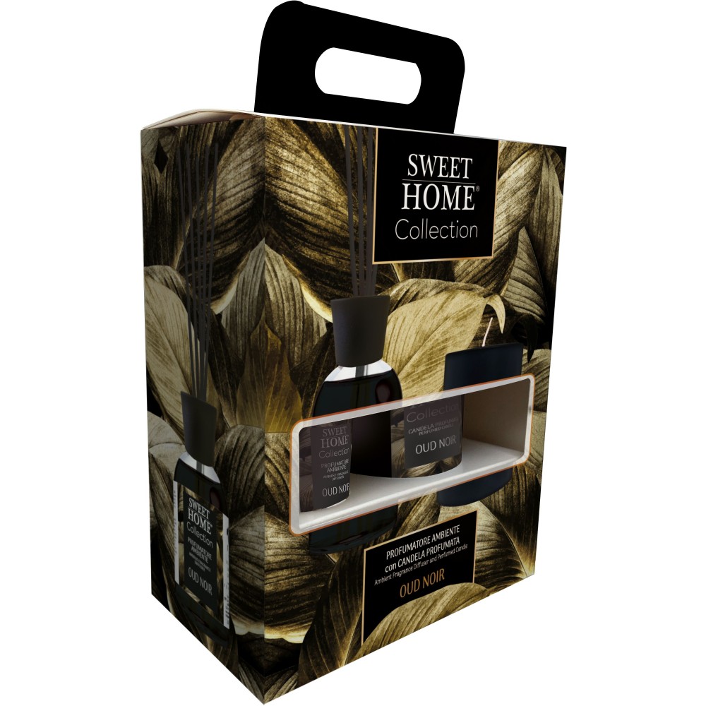 Sweet Home Collection dárková sada Oud Noir (Agarové dřevo) 100 ml + svíčka 110 g