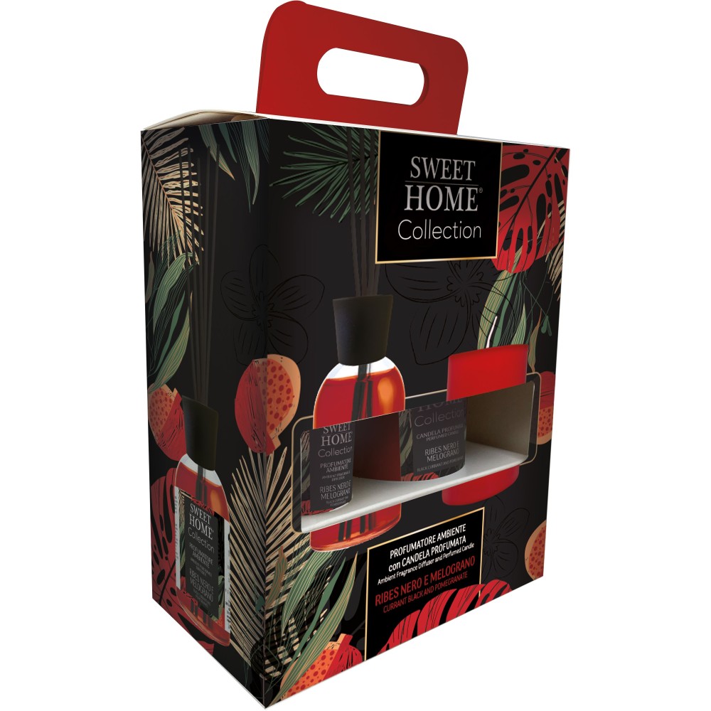 Sweet Home Collection dárková sada Černý rybíz a granátové jablko difuzér 100 ml + svíčka 110 g