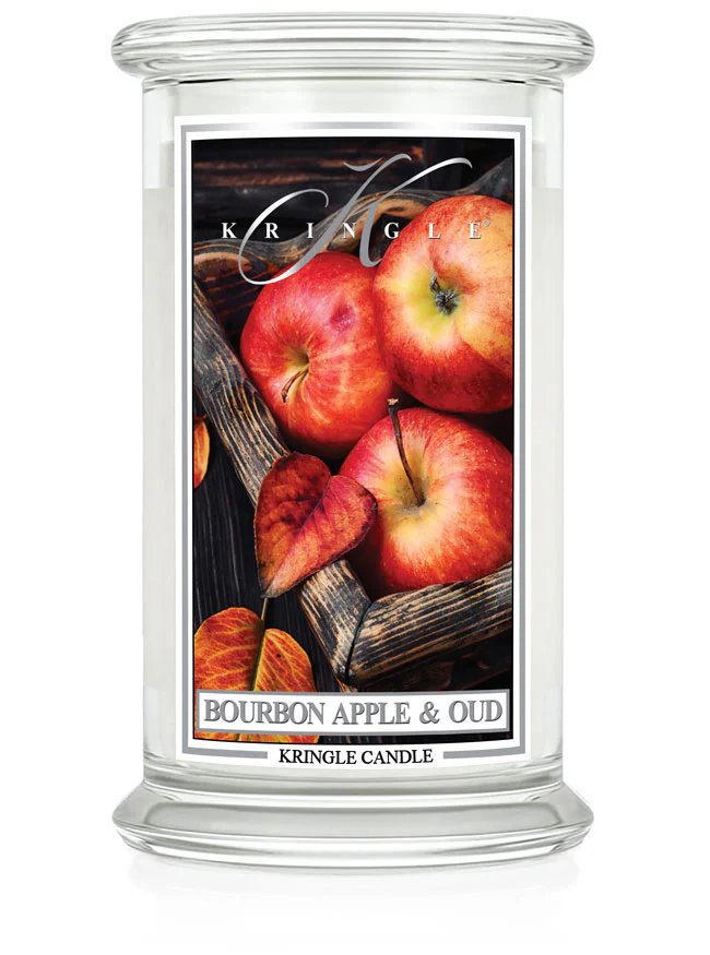 Kringle Candle, vonná svíčka Bourbon Apple & Oud 624 g