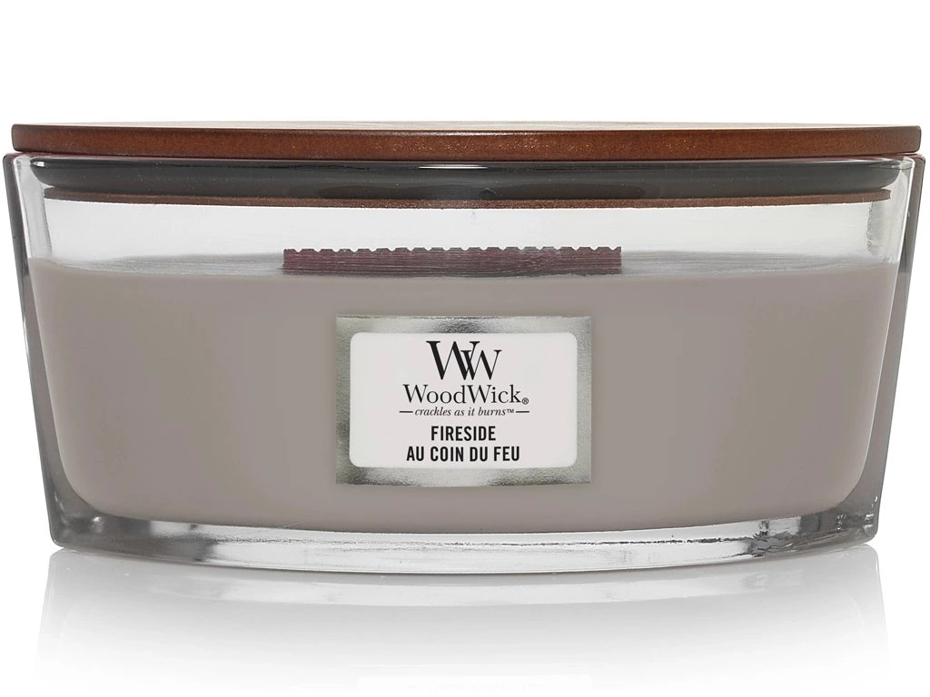 WoodWick svíčka loď Fireside (U krbu) 453 g