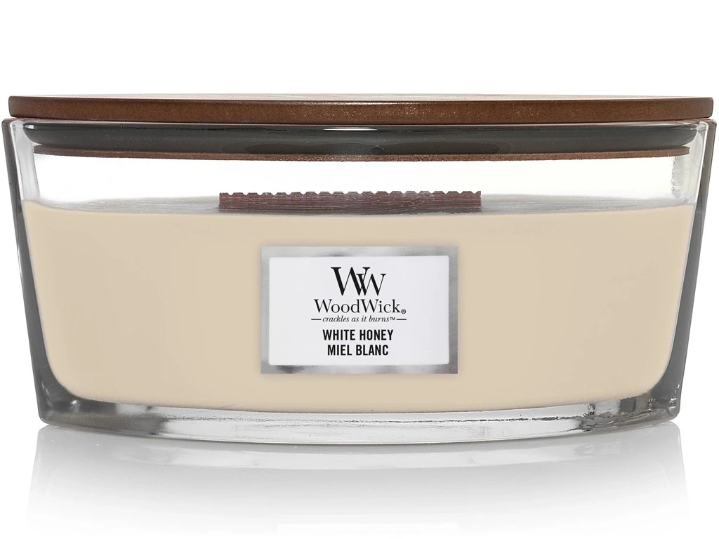 WoodWick svíčka loď White Honey (Bílý med) 453 g