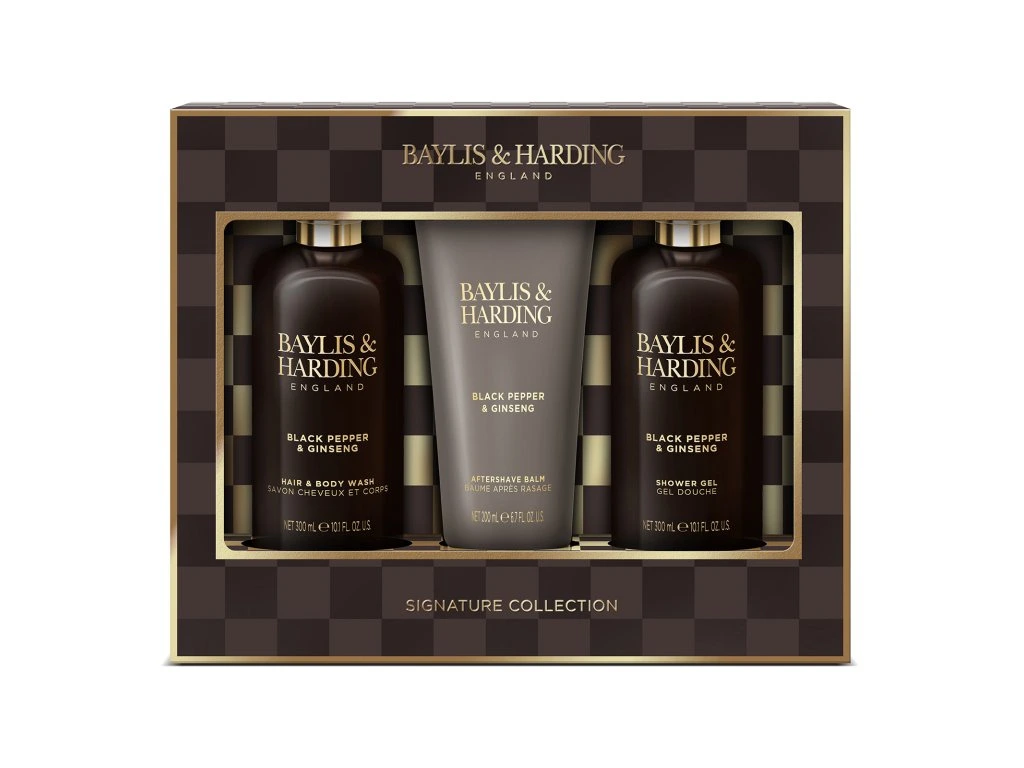 Baylis & Harding, ČERNÝ PEPŘ & ŽENŠEN - pánská sada s péčí o tělo 3 ks