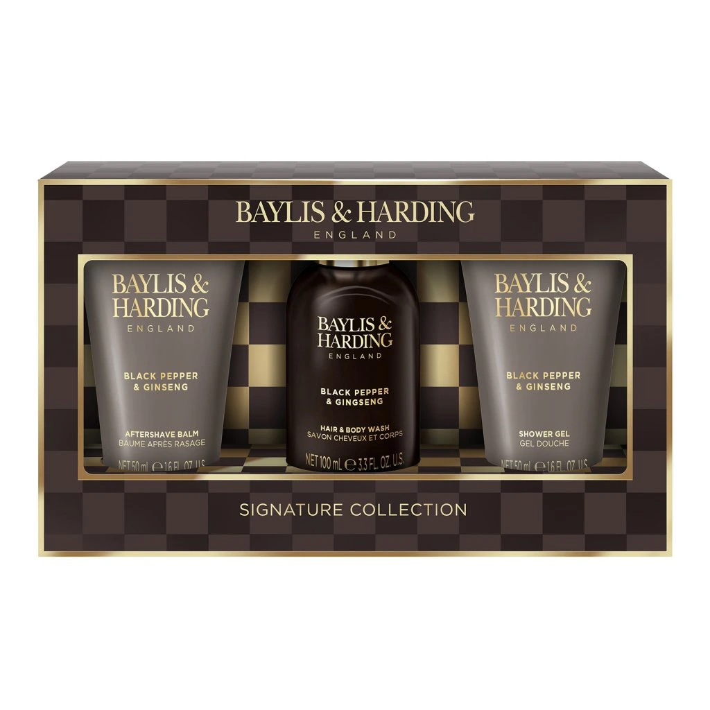 Baylis & Harding, ČERNÝ PEPŘ & ŽENŠEN - PÁNSKÁ sada s péčí o tělo 3 x 50 ml