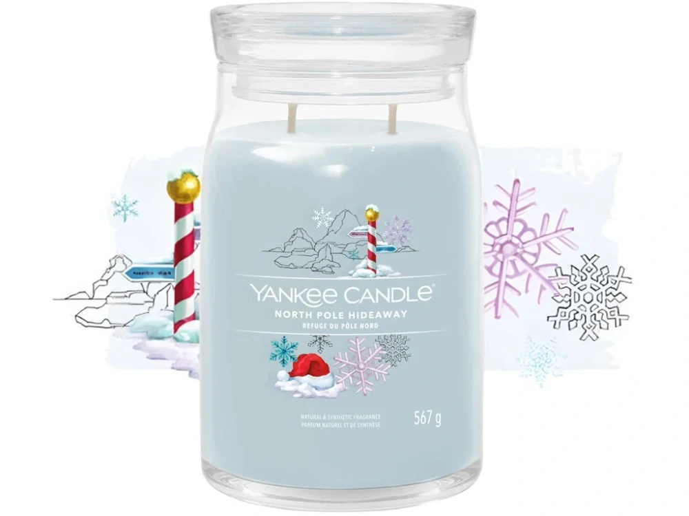 Yankee candle, vonná svíčka Signature North Pole Hideway (Cesta na Severní pól) 567 g