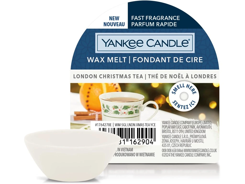 Yankee Candle vonný vosk London Christmas Tea (Vánoční čaj v Londýně) 22 g