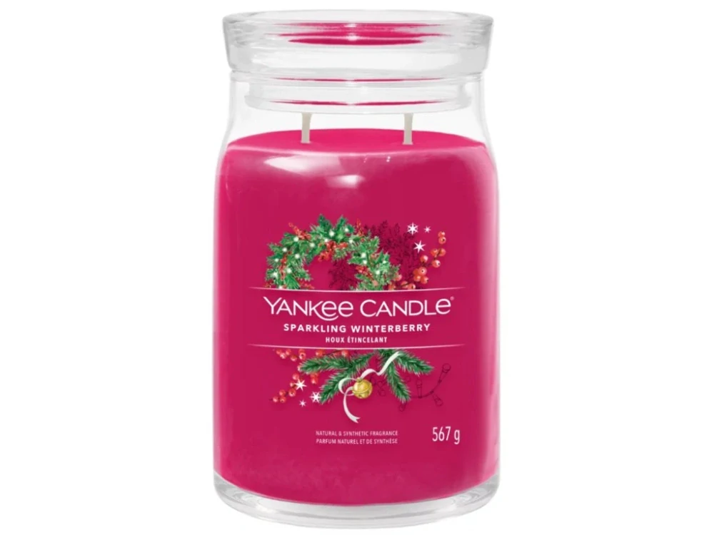 Yankee candle, vonná svíčka Signature Sparkling Winterberry (Jiskrné zimní bobule) 567 g