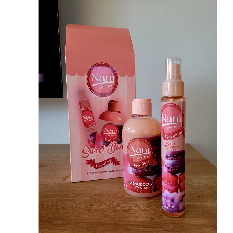 Naní - dárkový set Macarons, sprchový gel 300 ml + tělová mlha 75 ml
