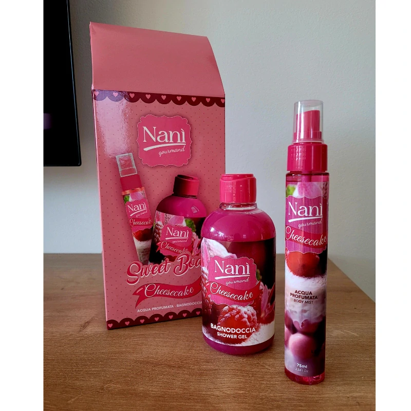 Naní - dárkový set Cheescake, sprchový gel 300 ml + tělová mlha 75 ml