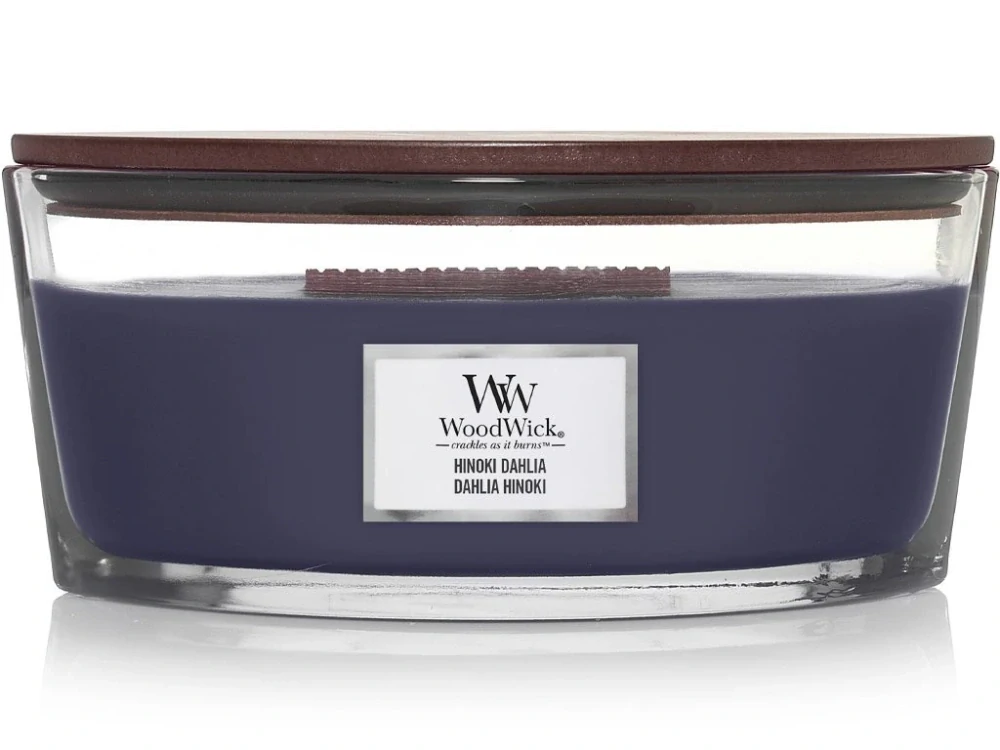 WoodWick svíčka loď Hinoki Dahlia (Hinoki a jiřina) 453 g