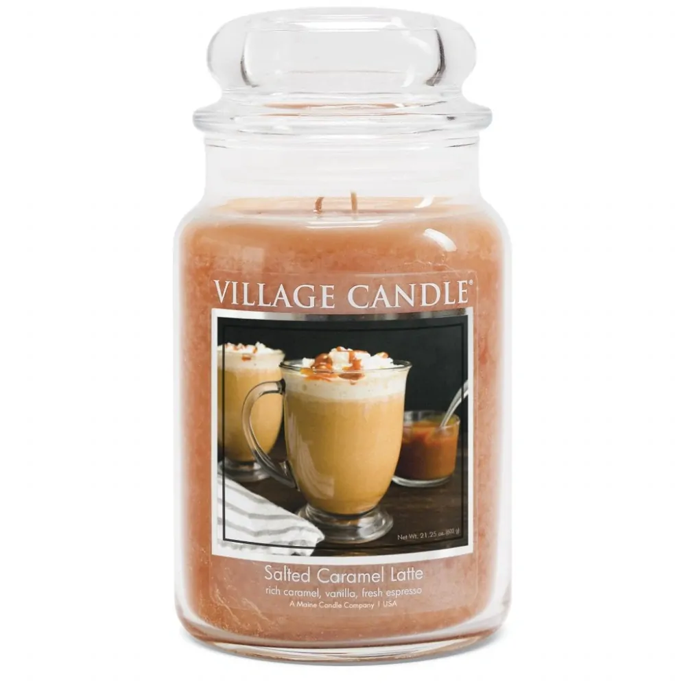 Village Candle - vonná svíčka Salted Caramel Latte (Slané karamelové latté) 602 g