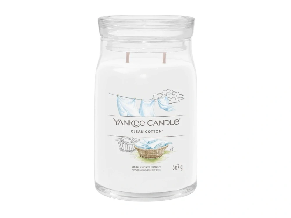 Yankee candle, vonná svíčka Clean Cotton (Čistá bavlna) 567 g