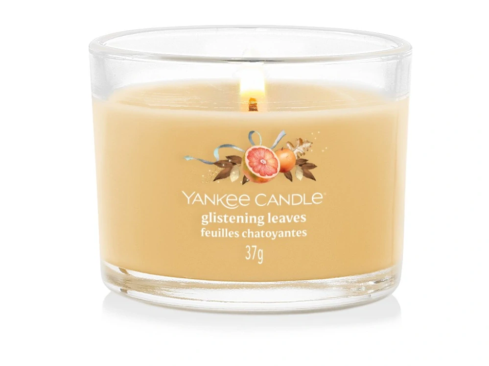 Yankee Candle votivní svíčka ve skle Glistening Leaves 37 g