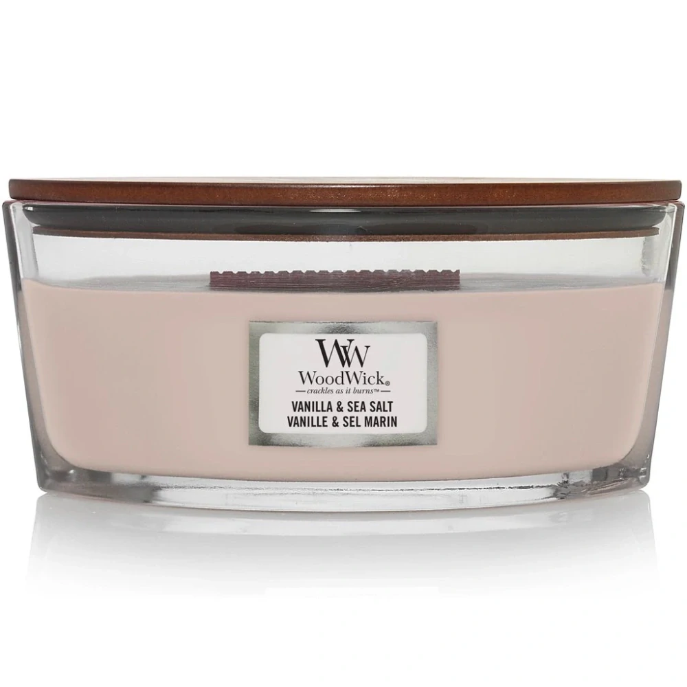 WoodWick svíčka loď Vanilla & Sea Salt (Vanilka a mořská sůl) 453 g