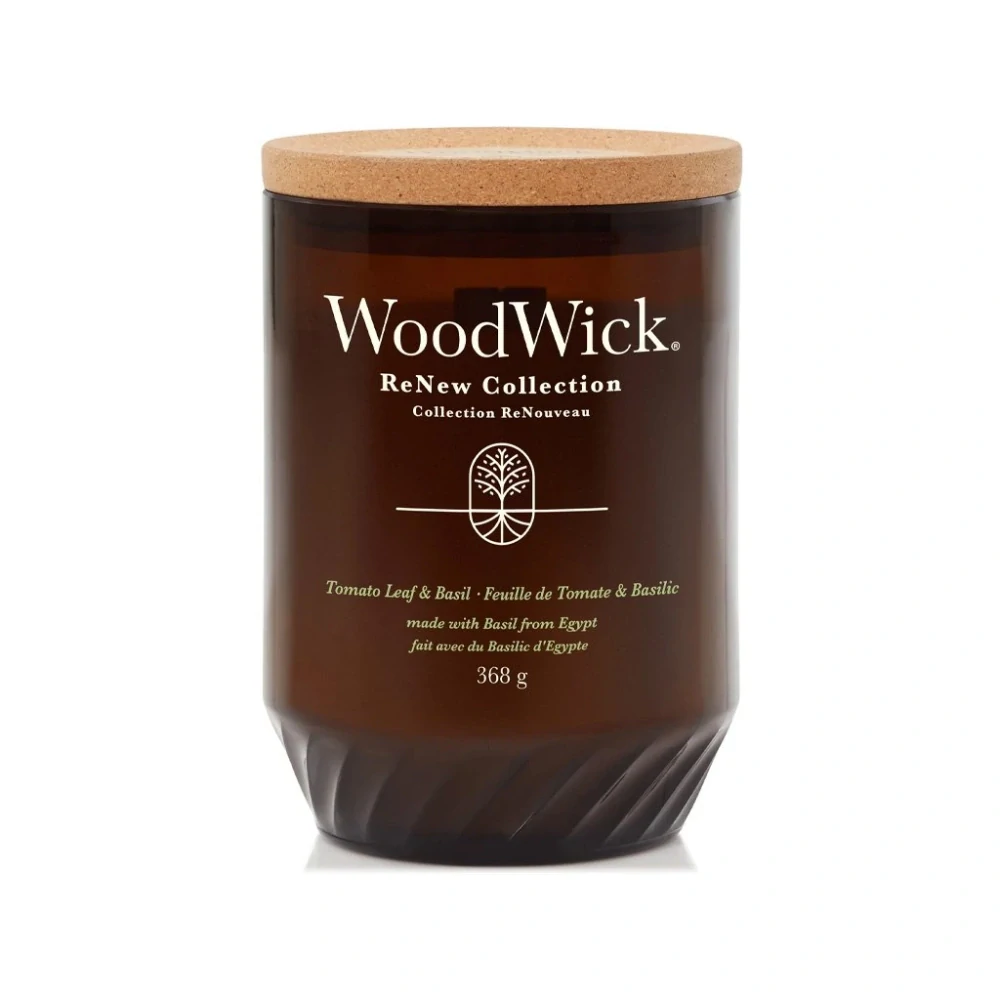 WoodWick, ReNew svíčka Tomato Leaf & Basil (Rajčatové lístky a bazalka) 368 g
