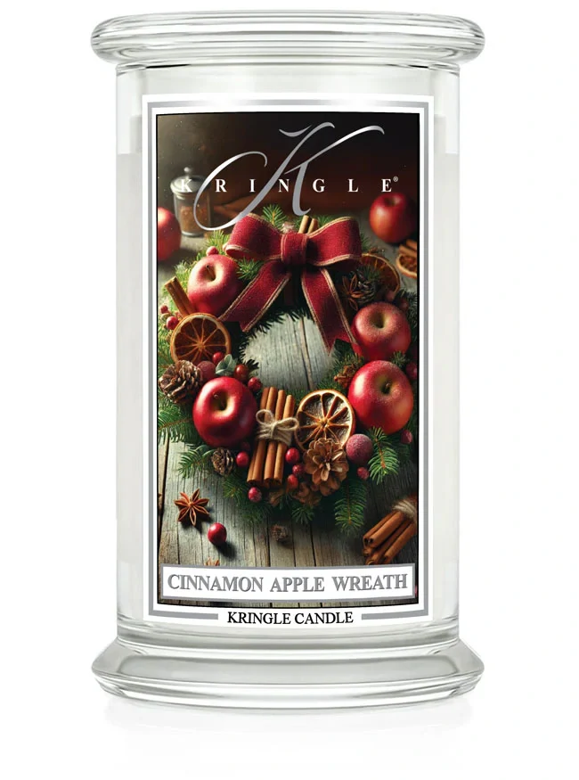 Kringle Candle, vonná svíčka Cinnamon Apple Wreath 624 g