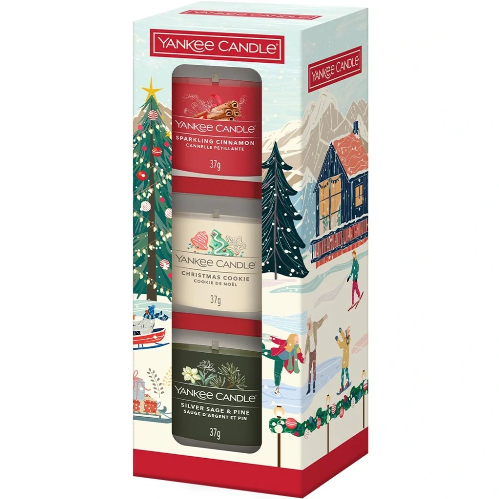 Yankee candle, dárková sada 3 votivní svíčky ve skle Classic