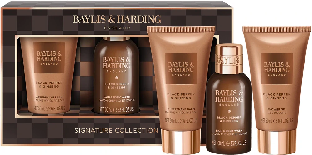 Baylis & Harding, Black Pepper & Ginseng - sada s péčí o tělo, vlasy a pleť, 3 ks