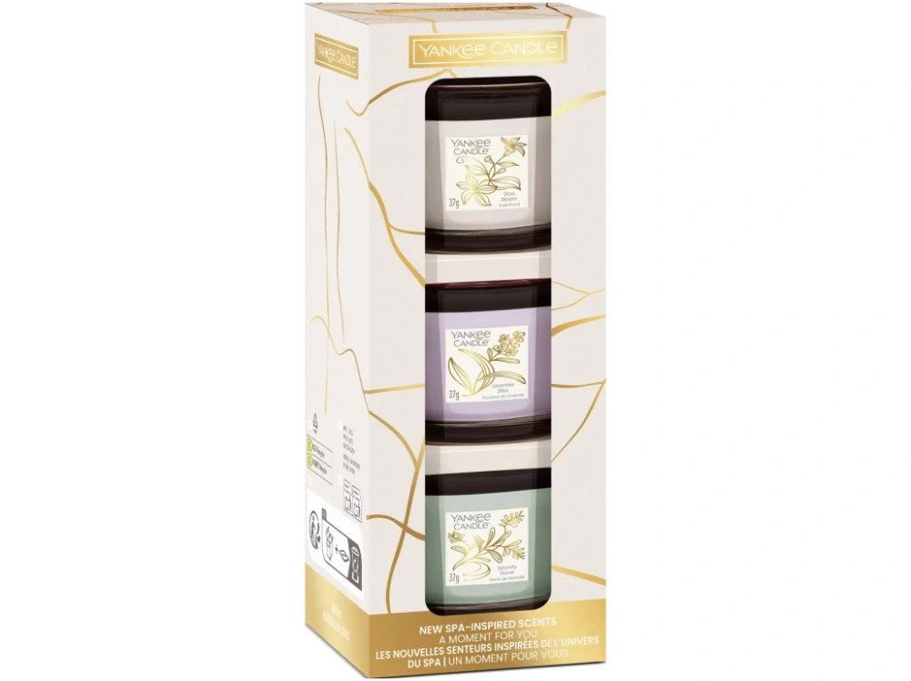 Yankee candle, dárková sada 3 votivní svíčky ve skle Little Luxuries