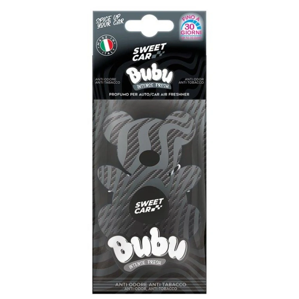 Sweet Car - vůně do auta Bubu Intense Fresh, papírová visačka