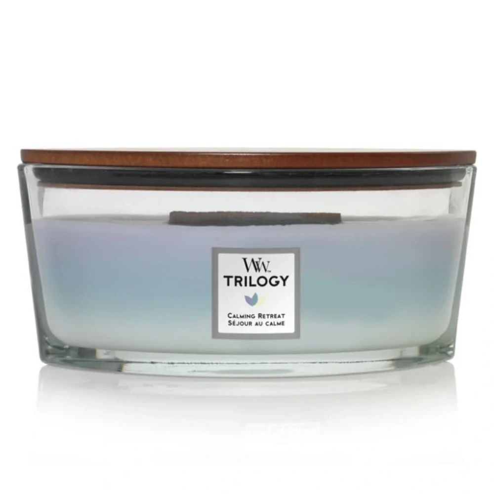 WoodWick svíčka loď Trilogy Calming Retreat 453 g