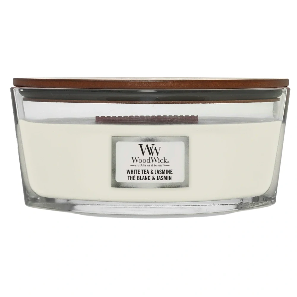 WoodWick svíčka loď White Tea & Jasmine (Bílý čaj a jasmín) 453 g