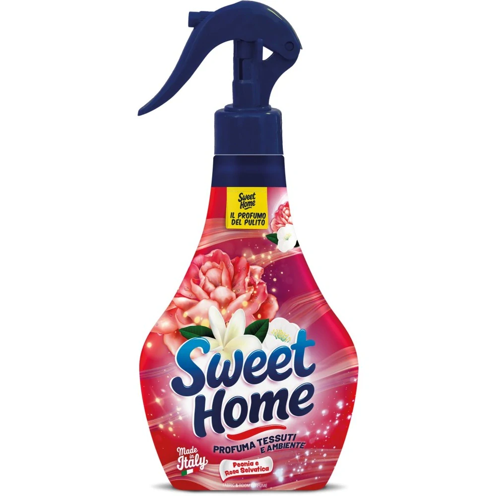 Sweet Home osvěžovač vzduchu a textilí Peonia e Rosa Selvatica (Pivoňka a divoká růže) 250 ml