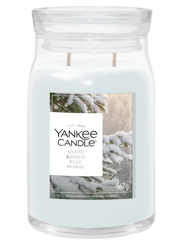 Yankee Candle Signature velká vonná svíčka Snow Kissed Pine 567 g