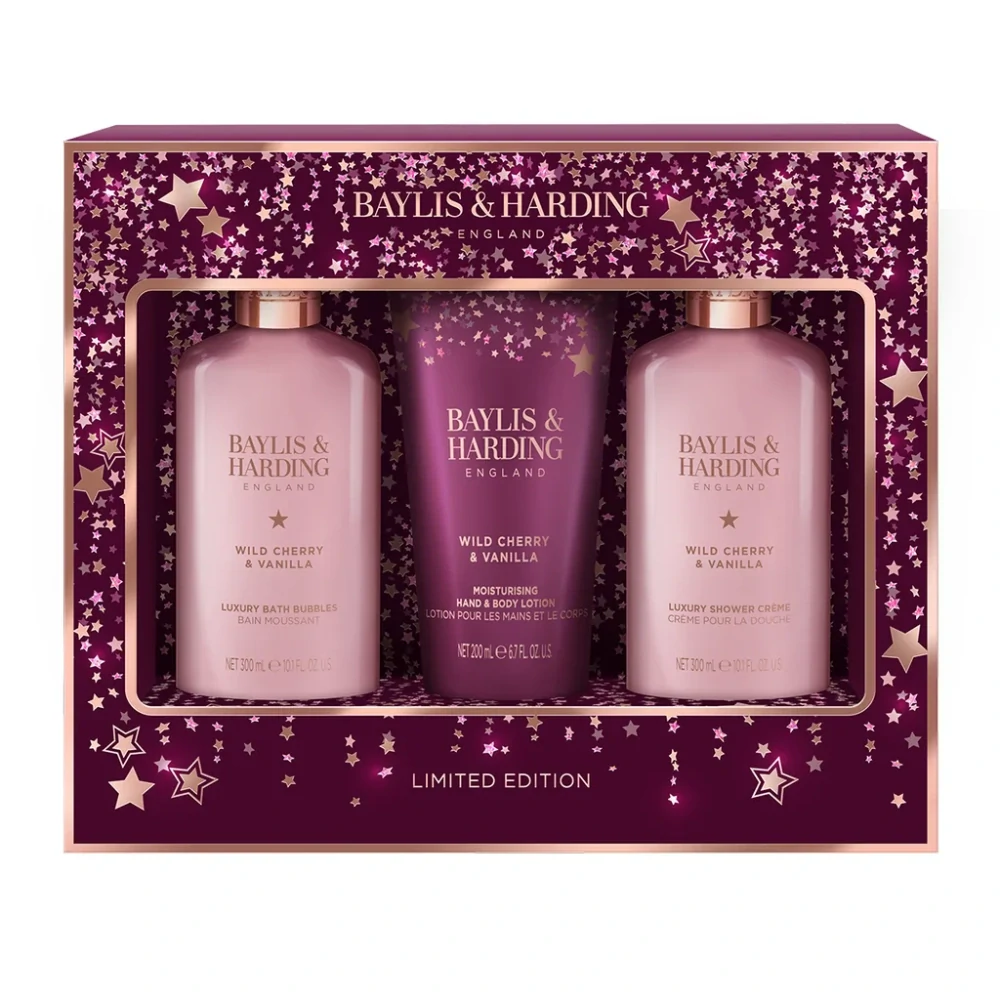 Baylis & Harding, WILD CHERRY & VANILLA - sada s péčí o tělo, 3 ks