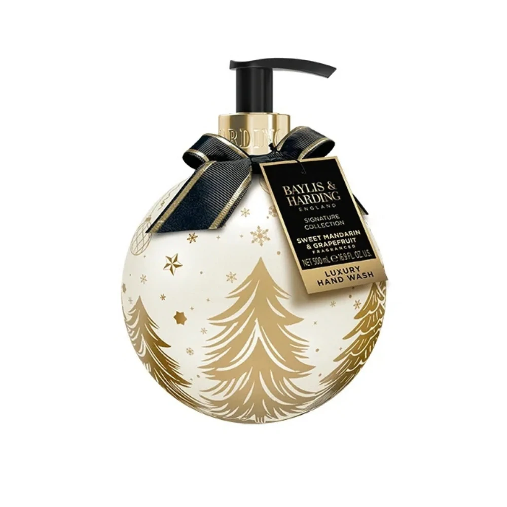 Baylis & Harding, SWEET MANDRARIN & GRAPEFRUIT - tekuté mýdlo ve vánoční baňce, 500 ml