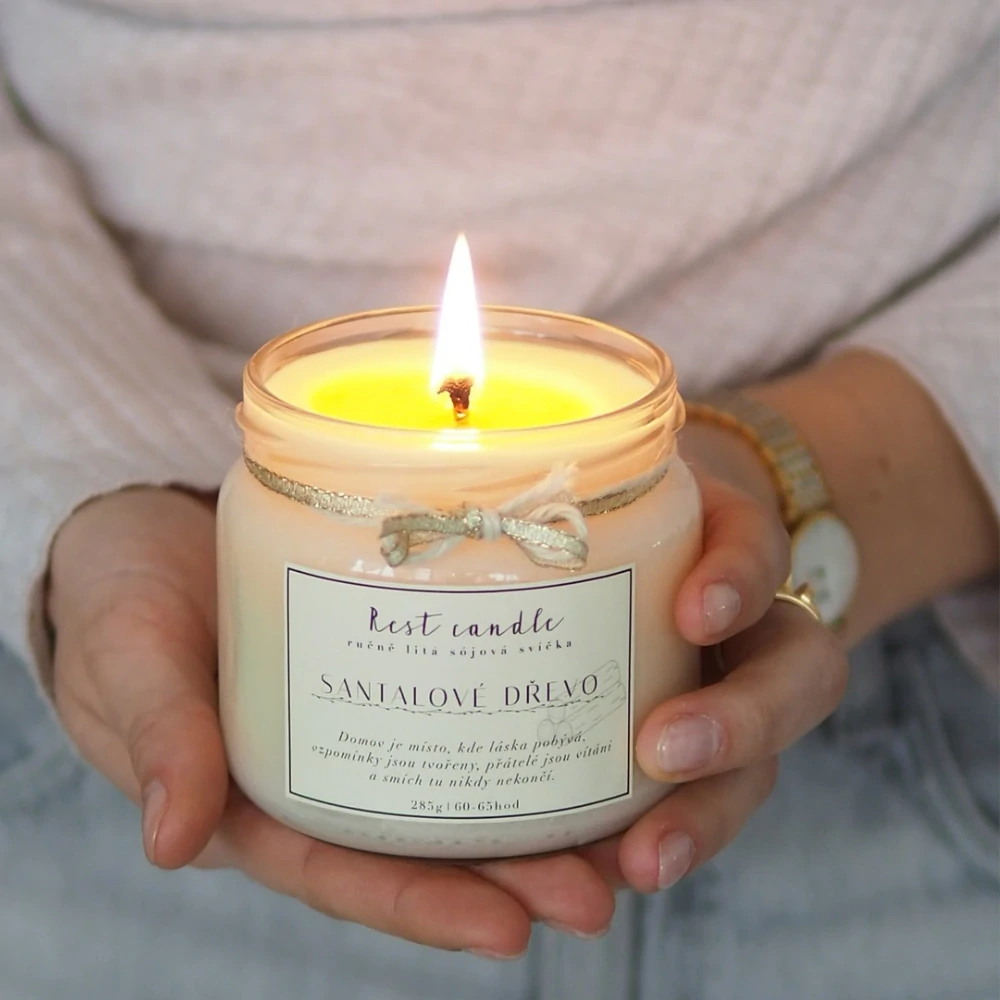 Rest Candle - sojová vonná svíčka Santalové dřevo 170 g