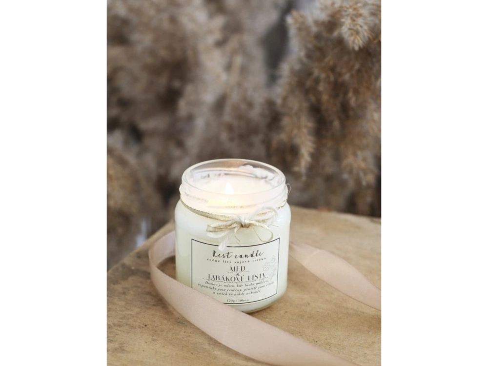 Rest Candle - sojová vonná svíčka Med & Tabákové listy 170 g