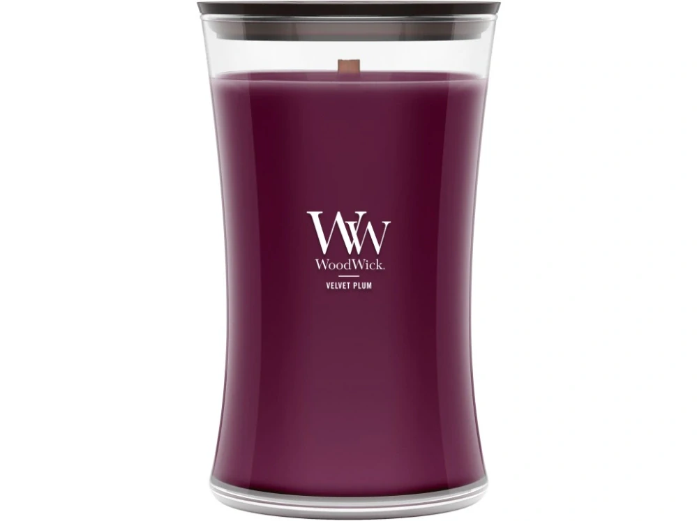 WoodWick vonná svíčka velká váza Velvet Plum 609 g