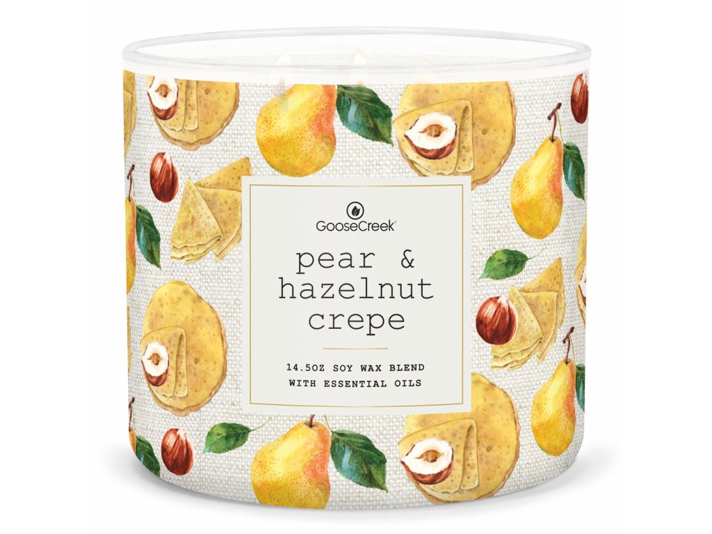 Goose Creek Candle - vonná svíčka Pear & Hazelnut Crepe 411 g
