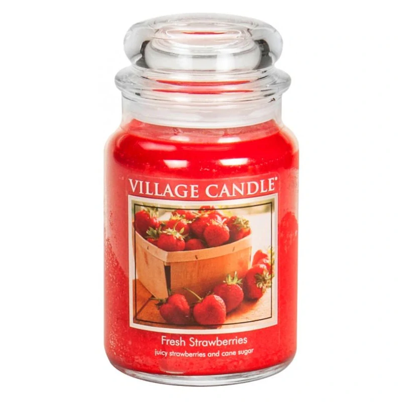 Village Candle - vonná svíčka Fresh Strawberries (Čerstvé jahody) 602 g