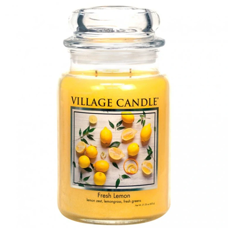 Village Candle - vonná svíčka Fresh Lemon (Svěží citron) 602 g