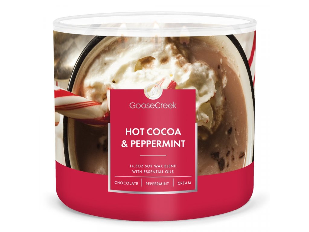 Goose Creek Candle - vonná svíčka Hot Cocoa & Peppermint 411 g