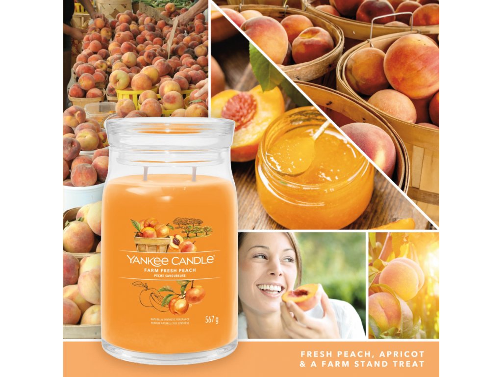 Yankee candle, vonná svíčka Signature Farm Fresh Peach 567 g