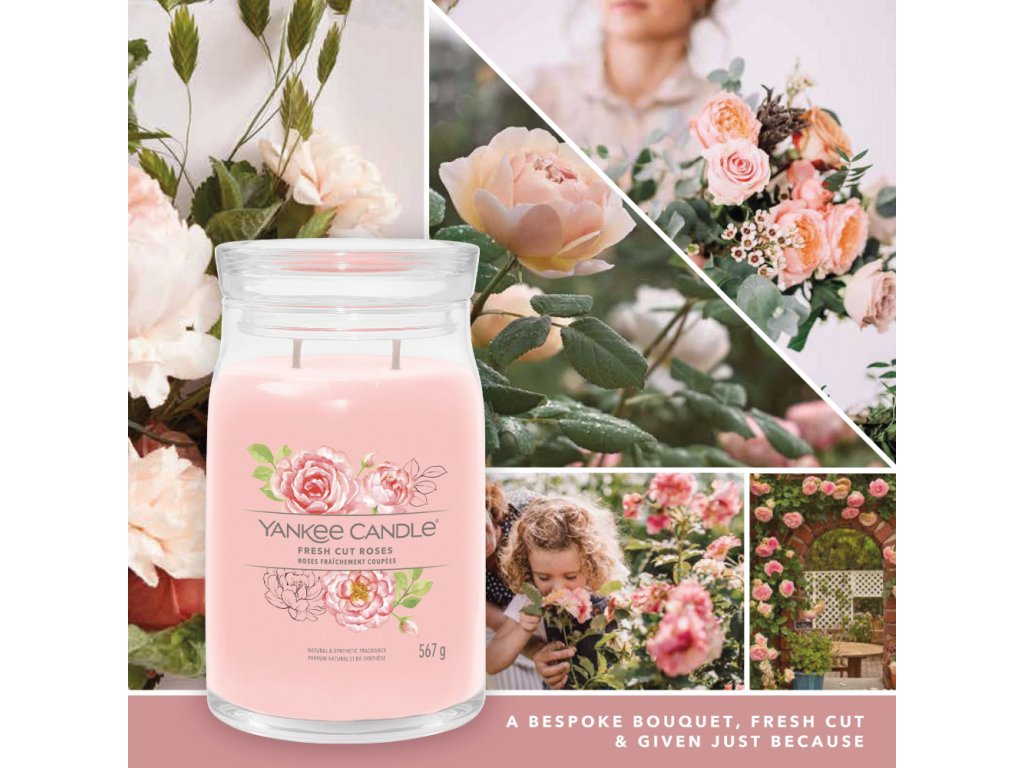 Yankee candle, vonná svíčka Signature Fresh Cut Roses 567 g