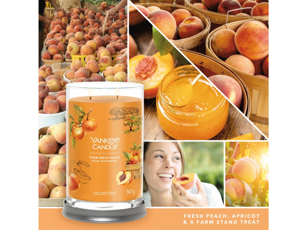 Yankee candle, vonná svíčka Signature Tumbler Farm Fresh Peach 567 g