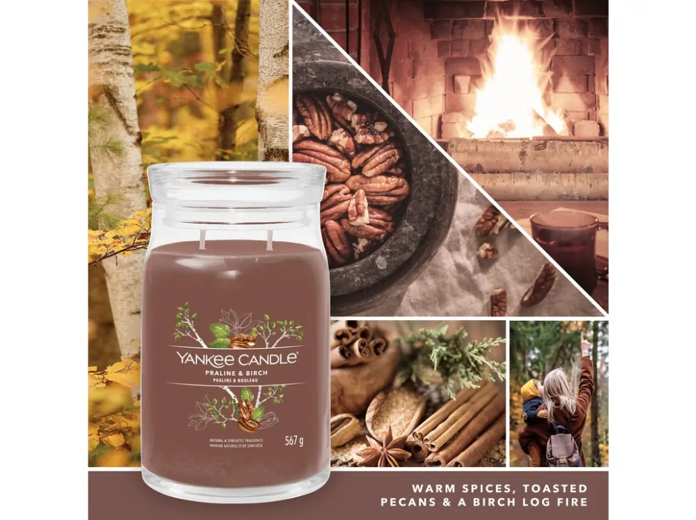 Yankee candle, vonná svíčka Signature Praline & Birch 567 g