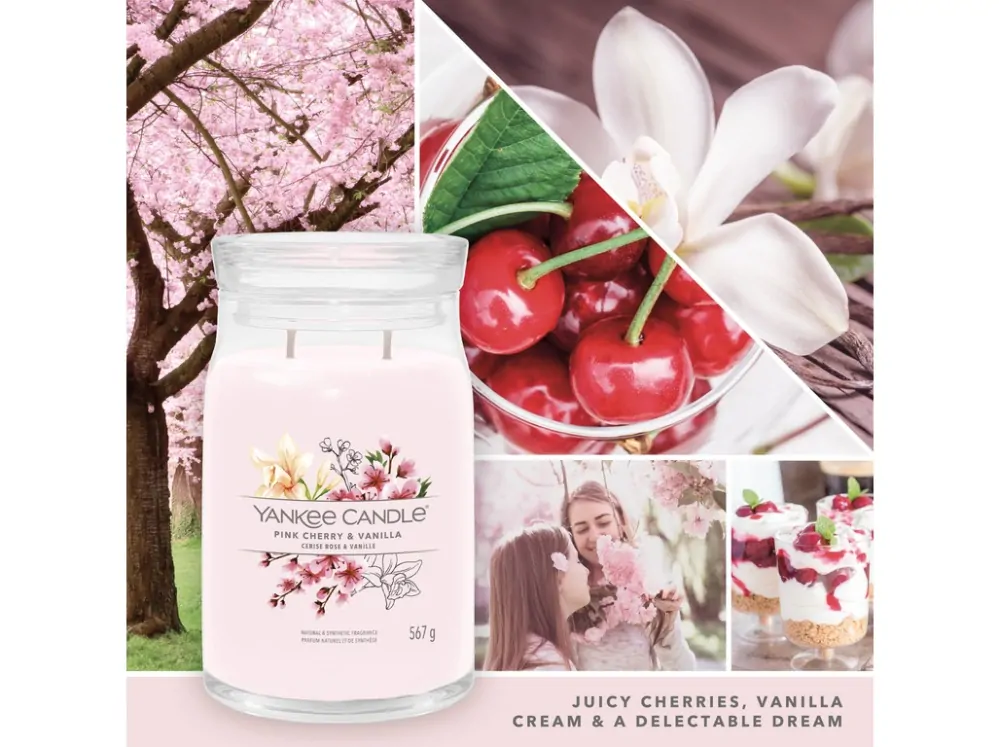 Yankee candle, vonná svíčka Signature Pink Cherry & Vanilla 567 g